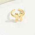 Adjustable fluid letter H open ring in gold plated finish for a modern jewelry style - Gold Letter N