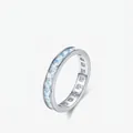 Eternity-Ring aus S925 Sterlingsilber mit hellblauen Zirkonia im Quadratschliff - US 5 / Silber