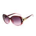 Women's oversized sunglasses featuring gradient red frames and purple gradient lenses - Red with Fox Emblem