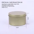 Golden round tin can 65x40mm, circular metal container with lid for candle making - Flat Lid / Gold