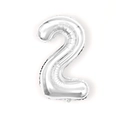 Silver number 2 aluminum foil balloon for birthday and wedding party decorations - 16 Inch Number 2-Silver