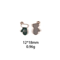 Detailed view of forest green Christmas glove charms with white snowflake pattern - Style 22-Forest Green Christmas Glove