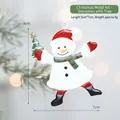 Christmas snowman iron hanging ornament holding a tree, festive holiday decor, 9cm x 7cm size - Snowman with Tree