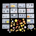 Silicone food molds set for clay and resin featuring donuts, croissants and cookies - 16-Piece Set