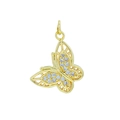 Exquisite 18K gold plated butterfly charm with shimmering white cubic zirconia stones - Butterfly 56