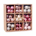 Christmas tree ornaments set in pink and gold featuring matte and glitter finishes - 3CM (99 Pcs) / Pink Mix