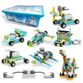 STEM educational programming building block set with motor and storage box for kids - BC-315 Intelligent Robot Programming Set (Dual Motors)
