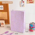 Purple checkered Kraft paper gift bag sized 23x15x8cm for aesthetic gift packaging - 3# Purple Plaid Paper Bag / 23*15*8CM