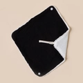 Cotton baby bandana bib with pompom trim and dual-layer black and white muslin fabric - Black and White Set