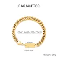 Bracciale cubano da 7,5mm in acciaio inossidabile dorato con piastra rettangolare - Bracciale Cubano con Targhetta Quadrata Oro (KB168163-Z) / Lunghezza 20cm / Larghezza 7.5mm / Oro