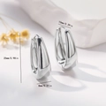 Detailed size measurement of silver teardrop hoop earrings with dimensions 25mm by 8mm - EH754 Silver Chunky Teardrop Hoops