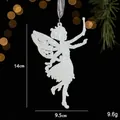 Sparkly white fairy Christmas tree ornament, 14cm elegant hanging glitter decoration - Angel Girl Style