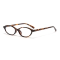 Oval tortoiseshell leopard print sunglasses with a retro full-frame fashion design - Tortoiseshell Anti-Blue Light