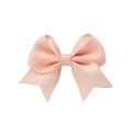 Handmade light pink grosgrain ribbon bow hair clip with elegant swallowtail for girls - Creamy Green