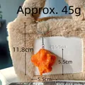 Realistic PVC fried chicken keychain charm attached to a brown plush bag handle - Fried Chicken Block Type B