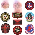 Set mit 9 Top Gun Maverick Militär-Stickpatches mit Klettverschluss für Jacken - W5ly-249-yt Set Mit 11 Stück - 66 G Klettverschluss