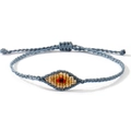Bracelet œil porte-bonheur en cordon bleu-gris tressé à la main, taille ajustable - Gris Bleu Tissé