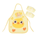 Waterproof yellow cartoon chicken apron and sleeve covers set for kids painting - Apron + Sleeves Set / Yellow (Chick)