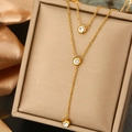 Multi-layer gold-plated Y-shaped necklace with shimmering crystal stone pendants - Multi-Layer Y-Shaped Crystal