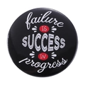 Round tinplate badge with failure is success in progress quote and gamepad style design - Failure Success Text Style (MXZ070)
