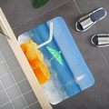 Absorbent flannel floor mat featuring a vibrant summer cold drink and orange fruit design - 40x60cm / Summer Beach