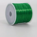 Green 0.7mm elastic cord on a white spool for DIY handmade jewelry and beaded bracelets - 46m/Roll / Dark Green