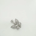 Colgante mariposa de plata con circonitas y anilla para creación de joyas artesanas - Mariposa / Plateado
