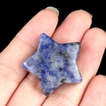 Star-shaped blue natural lapis lazuli crystal stone for jewelry making and decor - Blue Spot Jasper
