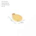 Golden oval stainless steel pendant with letter D engraving and PVD 18K gold plating - Letter D(ZA2254G-D) / Gold