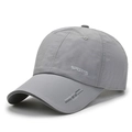 Breathable quick-dry sports baseball cap with reflective strips and side typography - Adjustable / Light Gray