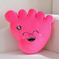 Rose red big foot plush pillow with spider pattern and embroidered smiling face - 50cm / Rose Red