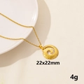Golden spiral pendant necklace in stainless steel with a high-polished finish - Round Spiral / Gold