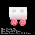 2-cavity silicone strawberry mold for DIY candles and soap with realistic textures - 4# 2-Cavity Small Strawberry (B787)