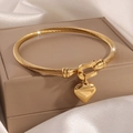 【56】heart-shaped Mirror Gold Finish