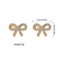 Macro di orecchini a fiocco con pavé di cristalli e dimensioni 15mm x 10mm - Oro