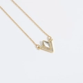 Collier avec pendentif drapeau romain vintage doré orné de pierres de zircon - Drapeau Triangulaire en Zircone Blanche / Doré