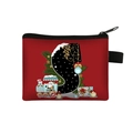 Christmas alphabet coin purse featuring a red festive S letter and Santa Claus print - Letter S