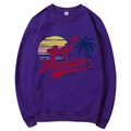 Purple Gulf of Mexico vintage sunset graphic sweatshirt with long sleeves and crew neck - Purple