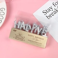 Silver metallic Happy Birthday letter candles set in premium gift box packaging - Silver Happy Birthday Letter Candles