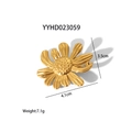 Fermaglio per capelli a margherita dorata in acciaio inossidabile, accessorio floreale donna - Stile Margherita Girasole Stereo (YYHD023059)