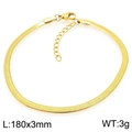 Elegante pulsera de cadena de serpiente en acero inoxidable dorado con cierre - Oro Ancho 3mm(KB208469-GC)