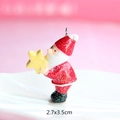 Sparkly resin Santa Claus pendant with yellow star and golden loop, size 2.7x3.5cm - Style 10-Santa Holding Star