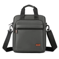 Vertical dark grey business messenger bag with AoTian logo and detachable shoulder strap - Gray