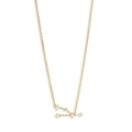 S925 sterling silver zodiac constellation necklace with gold plating and zircon stones - Taurus / Gold