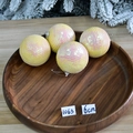 6cm Christmas ball ornament with iridescent fish-scale sequins in yellow pink gradient - Iridescent Sequin Decoration Ball (4pcs/6cm)