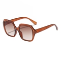 Vintage oversized sunglasses with amber tortoise frame and brown gradient lenses - Brown Frame Tea Lens