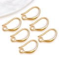 Set of 6 gold-plated French ear hooks for DIY jewelry making in polished finish - Style 30 Ear Hook (8*15mm)