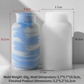 DIY silicone mold for marble texture resin vase with specific size and weight details - Vase Style J-302a (J-302a)