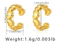 Detailed measurement view of 18K gold plated butterfly heart ear cuff with dimensions - Sweet Heart KE0924