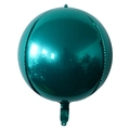 Spherical dark green 4D aluminum foil balloon with a premium metallic mirror finish - 22 Inch / Dark Green